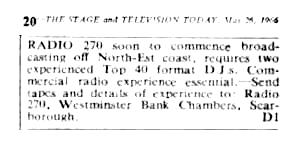 Radio 270 advert for DJs