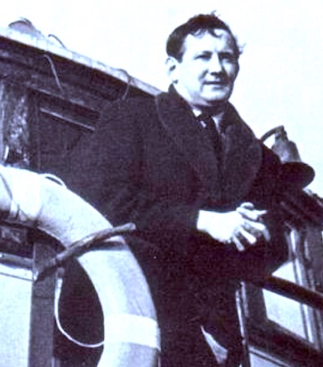 Don Robinson on bridge of Oceaan 7