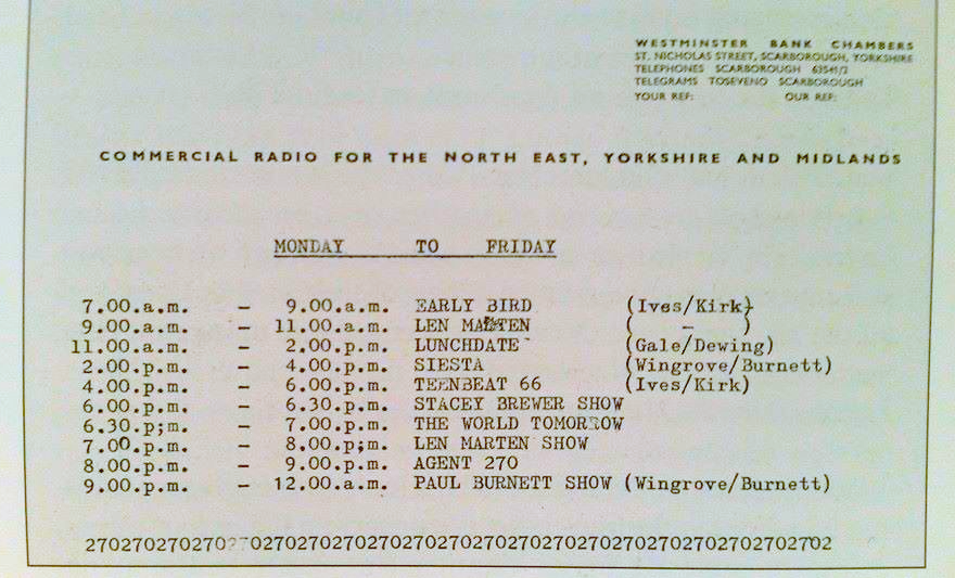 First proposed Programme Schedudle 