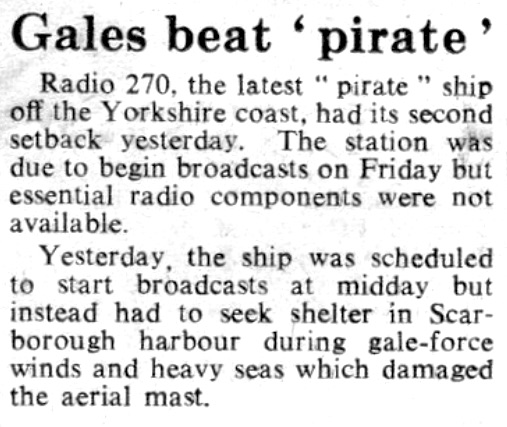 Radio 270 beaten by gales story