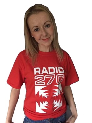 OLga models red Radio 270 T Shirt