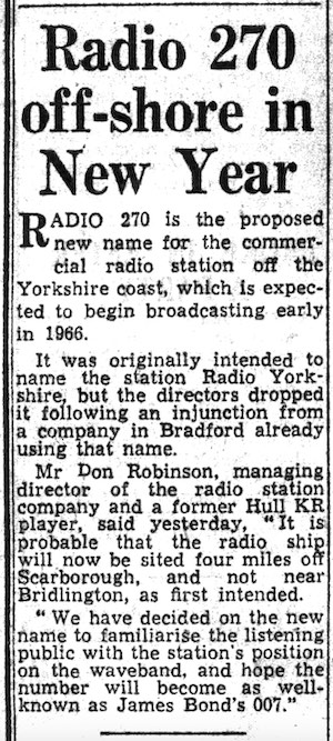 newspaper cutting about Radio 270